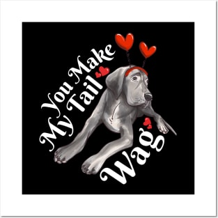 You Make My Tail Wag Funny Labrador Valentines Day Posters and Art